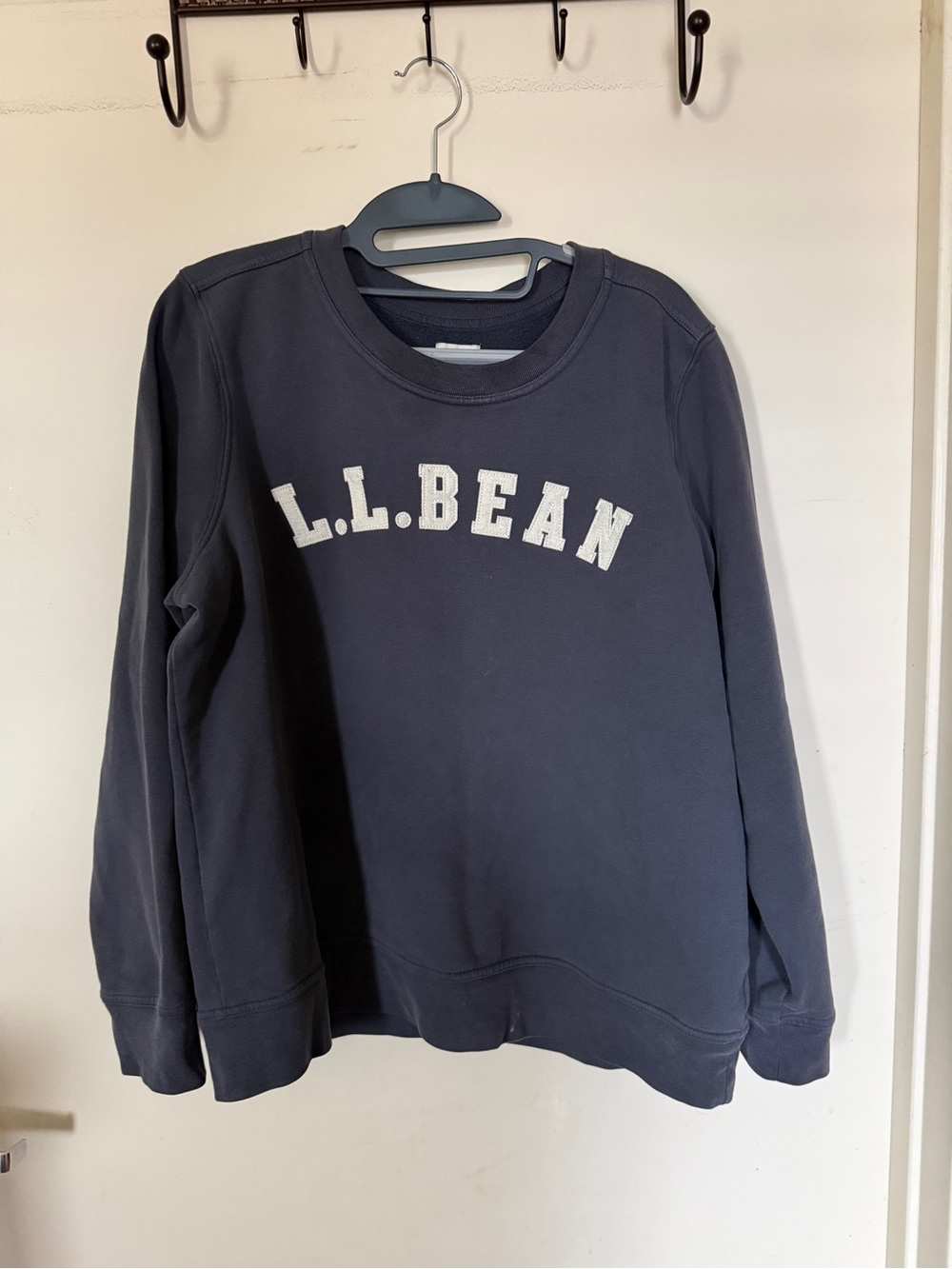 L.L. Bean Navy Crewneck Sweatshirt with White Logo